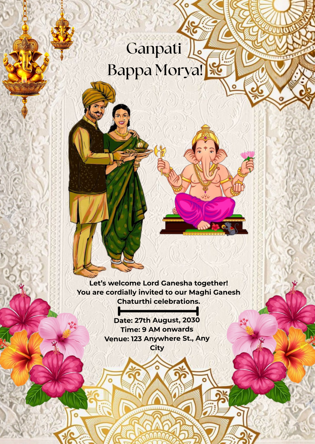Maghi Ganesh Chaturthi Invitation Card