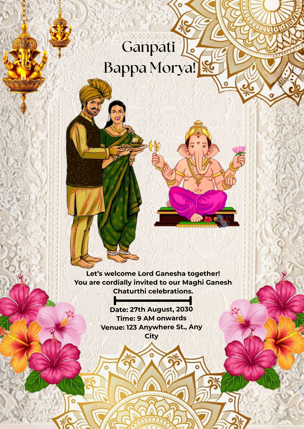 Maghi Ganesh Chaturthi Invitation Card