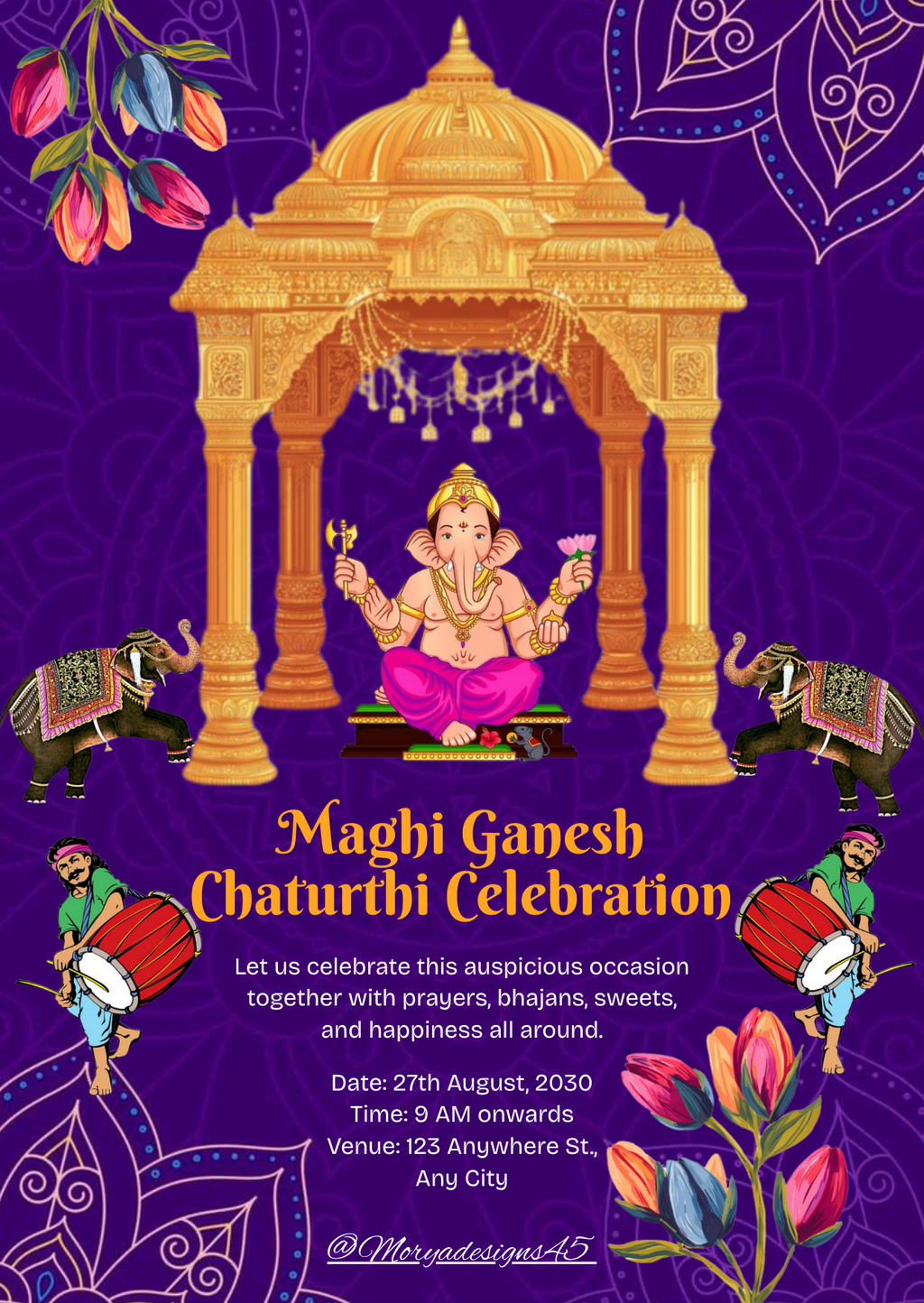 Maghi Ganesh Chaturthi Invitation Card