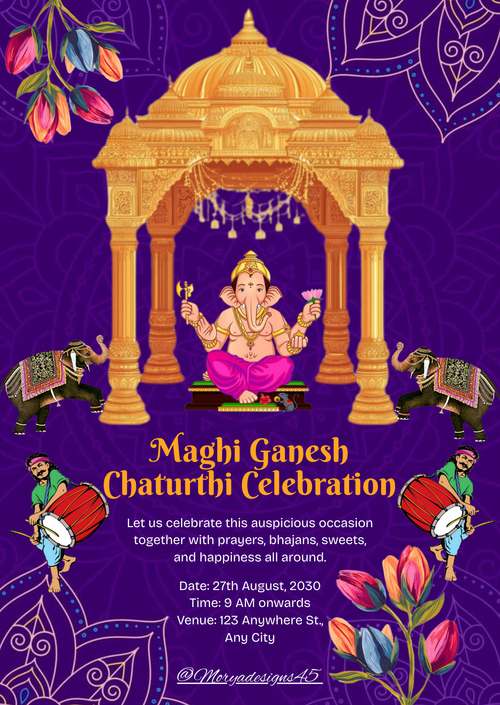 Maghi Ganesh Chaturthi Invitation Card